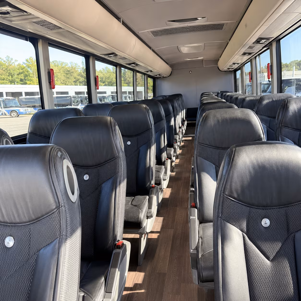 56 passenger charter bus inside