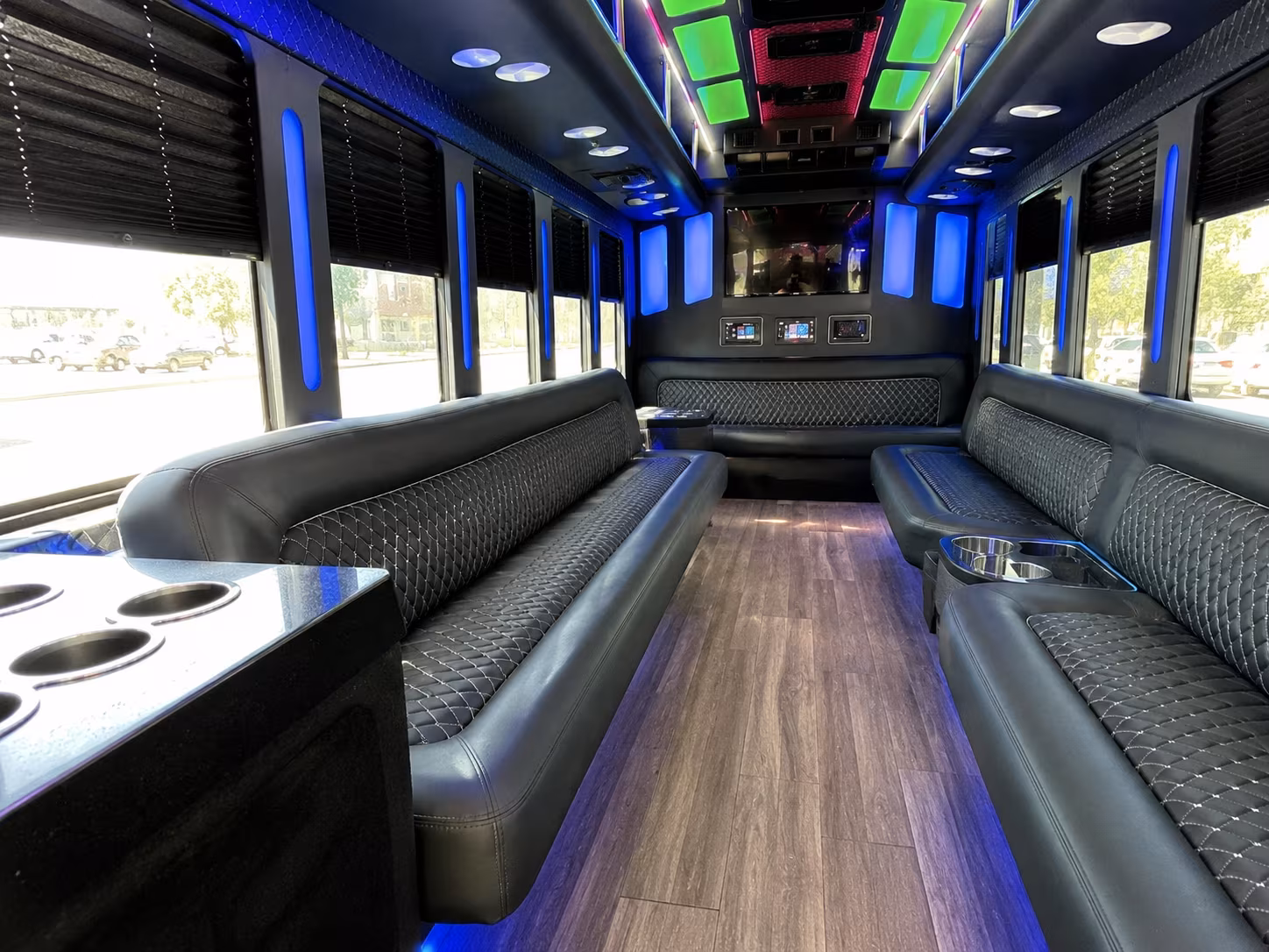 st louis 15 passenger party bus inside
