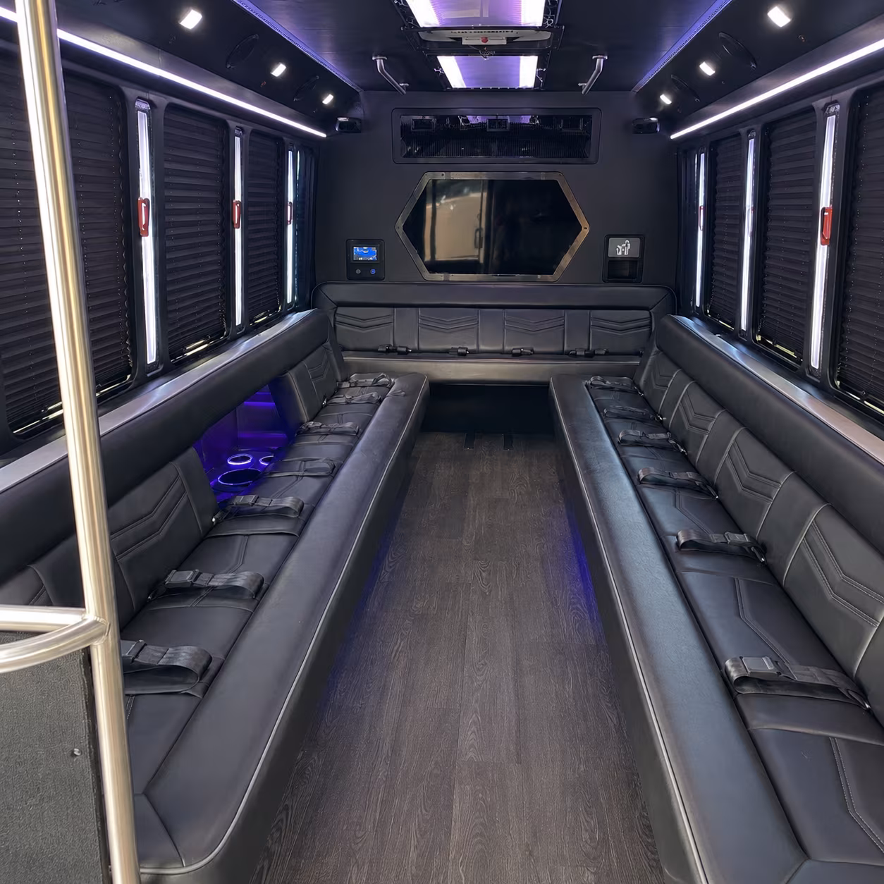st louis 18 passenger party bus interior