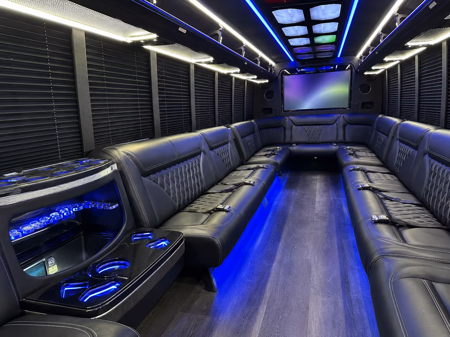 st louis 20 passenger party bus inside