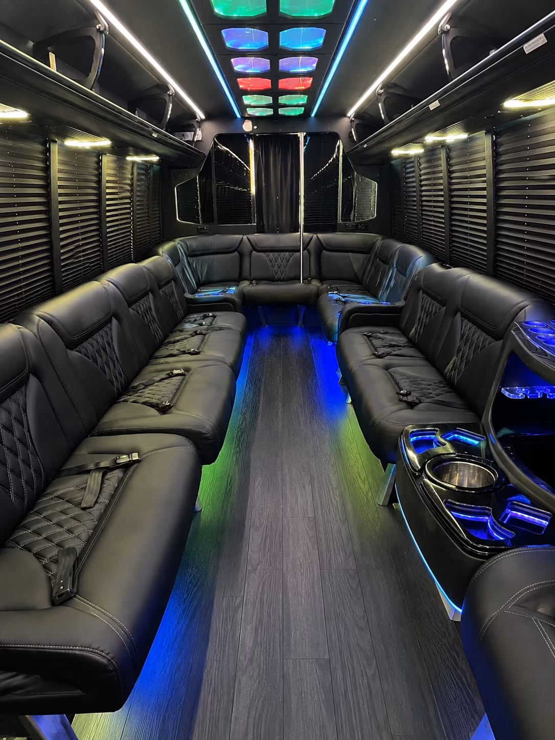 st louis 20 passenger party bus interior