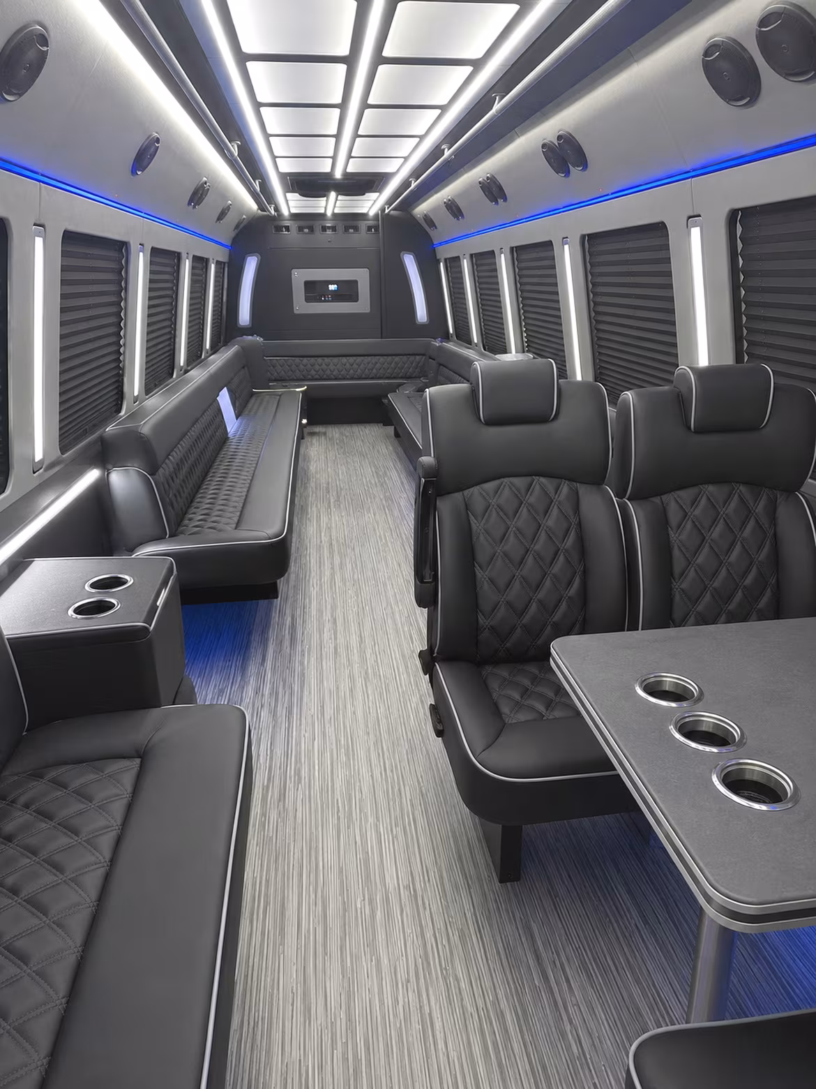 st louis 25 passenger party bus inside