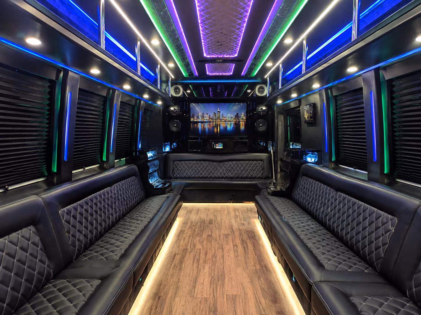 st louis 25 passenger party bus interior
