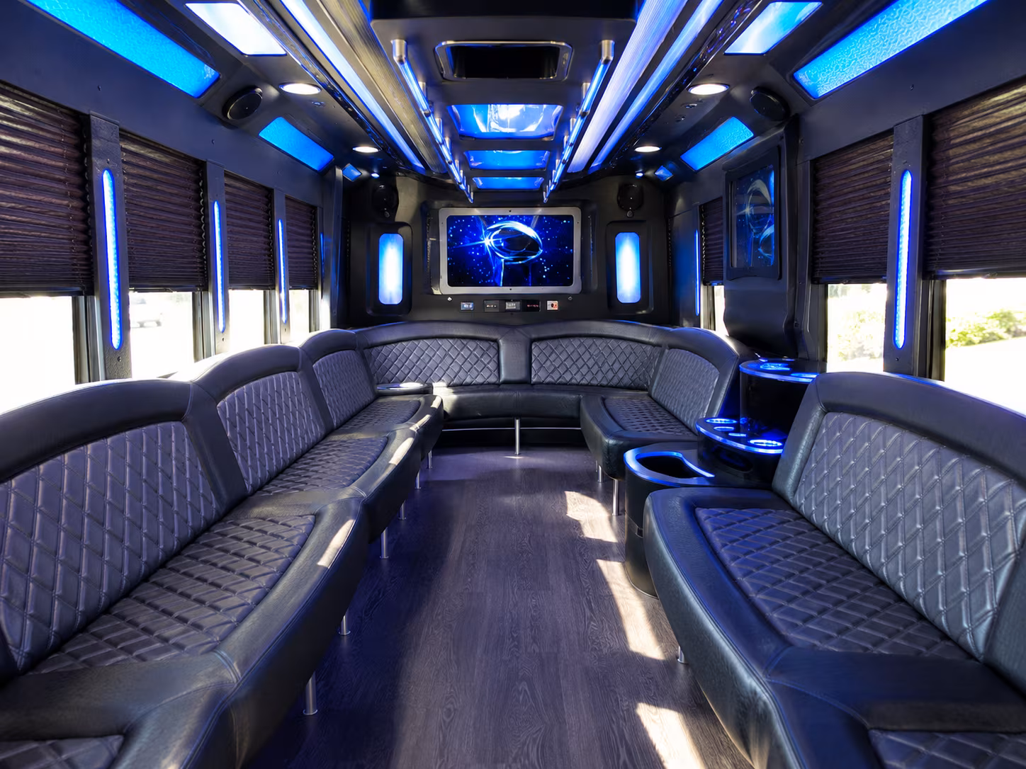 st louis 28 passenger party bus inside