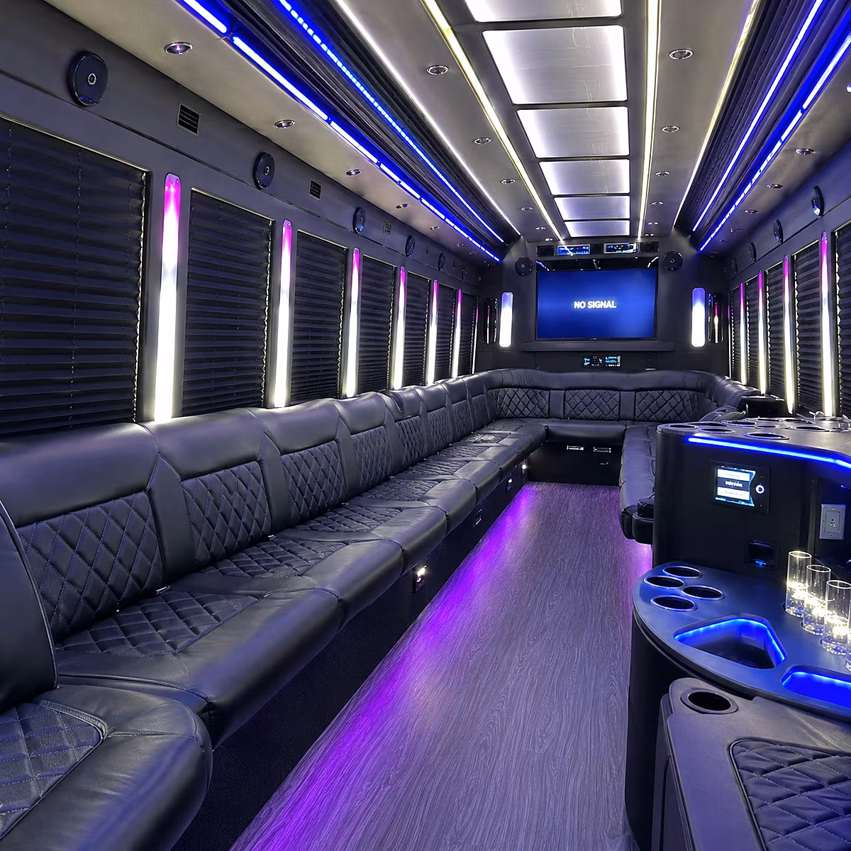 st louis 30 passenger party bus inside
