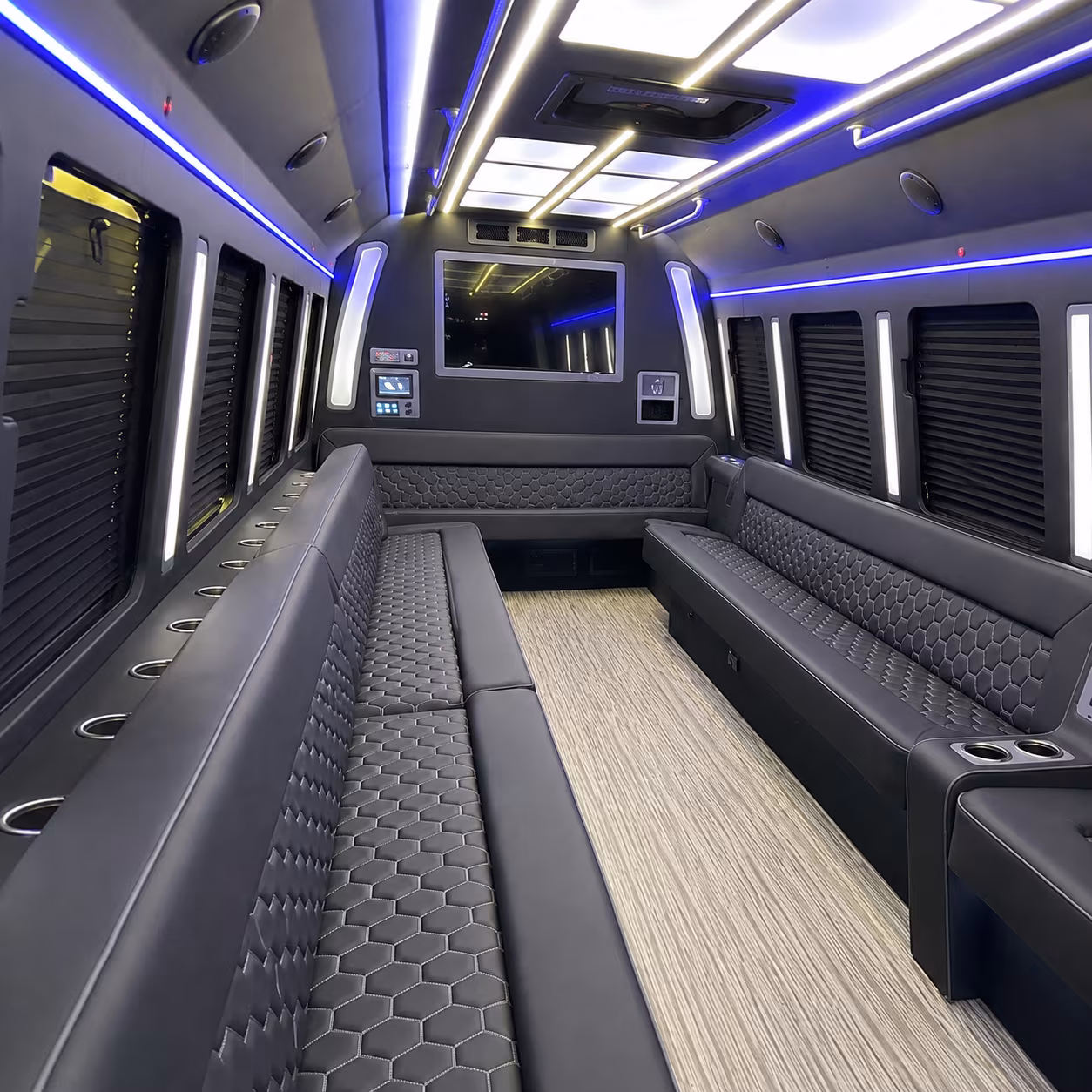 st louis 40 passenger party bus inside