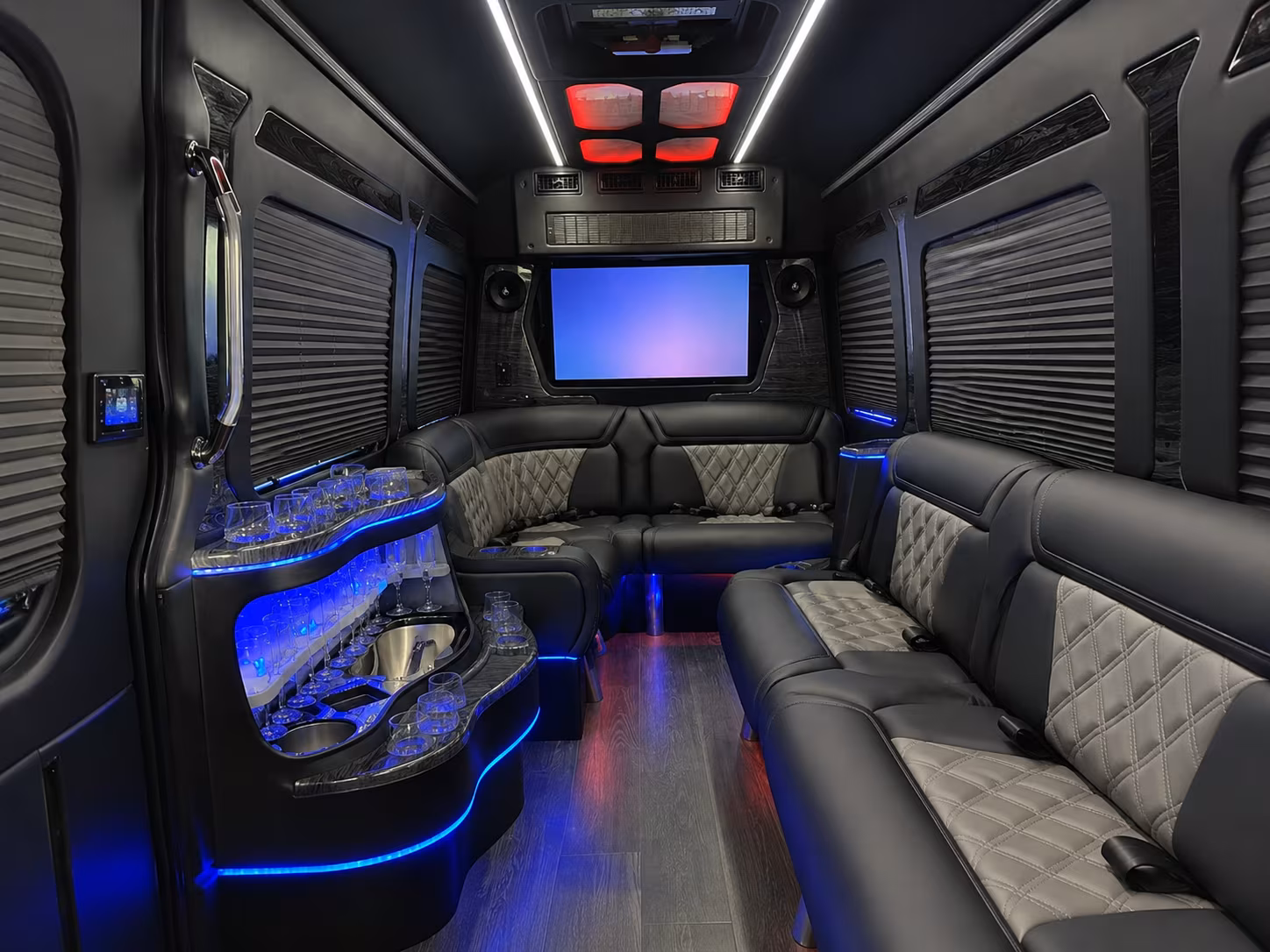 st louis 50 passenger party bus interior